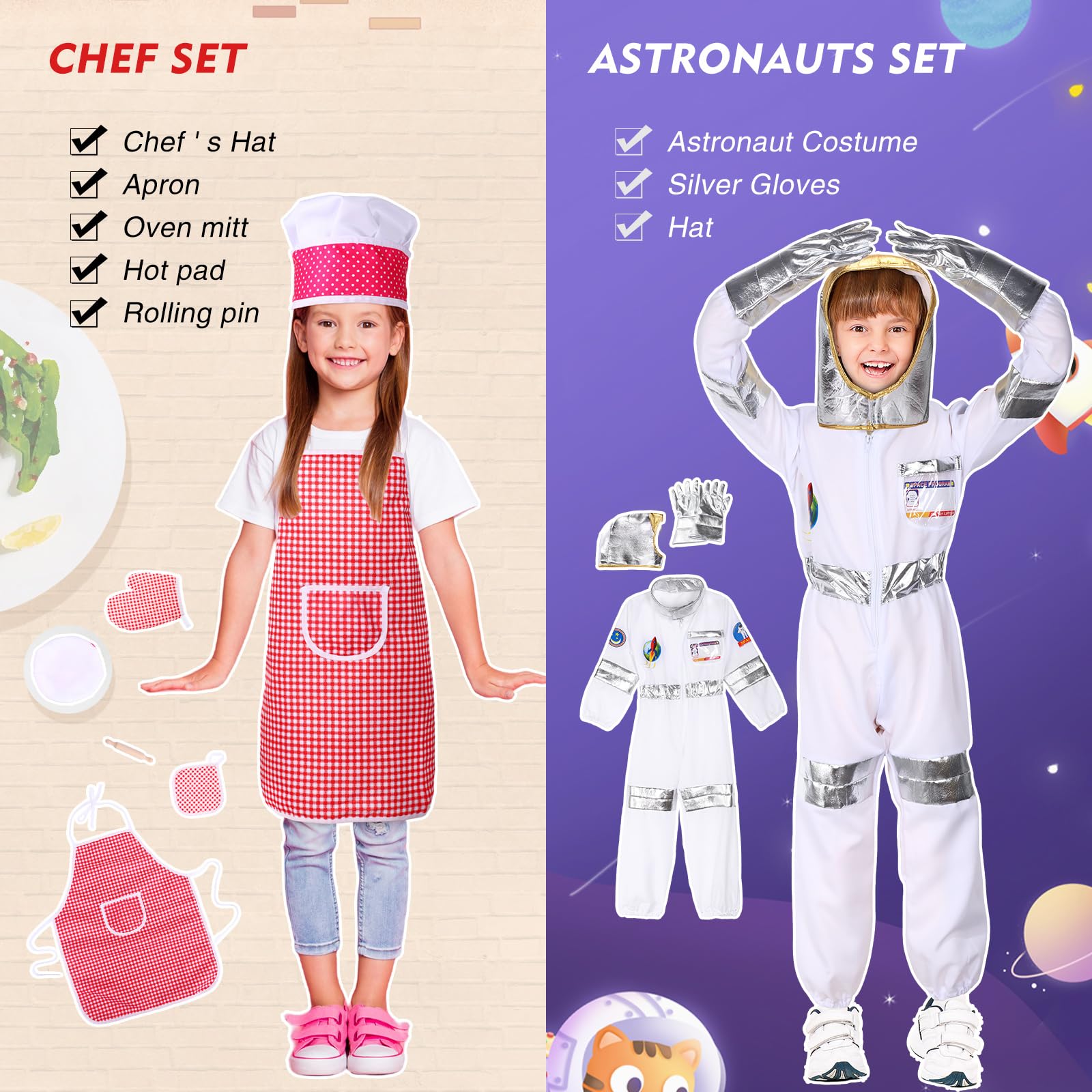 Vicenpal gardener costume set for kids supports outdoor exploration fun.