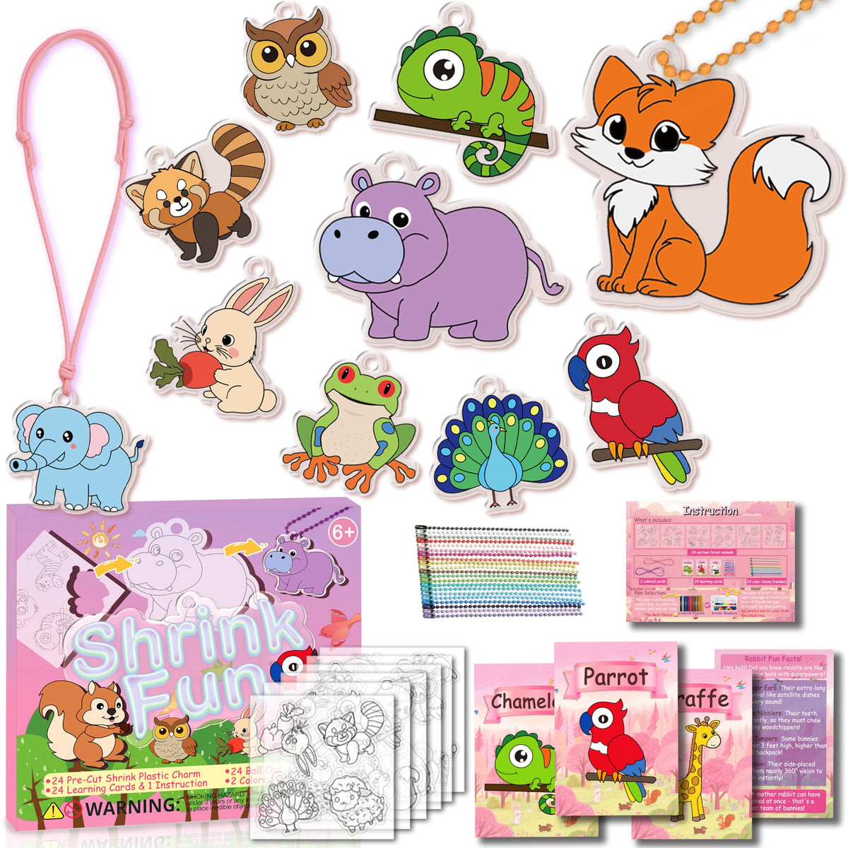 Vicentorra Shrink Fun forest animal shrinks for easy, mess-free crafting