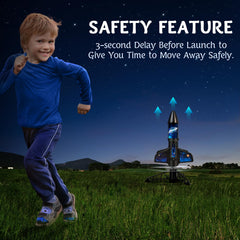 VICHTOP Rocket Launcher with safe circular propellers for kids.