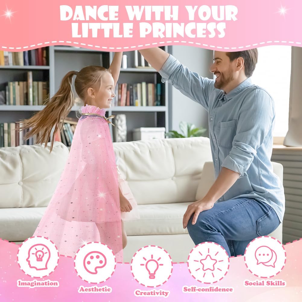 Vicloon princess cape set bracelet coordinates with outfits for coordinated pretend play