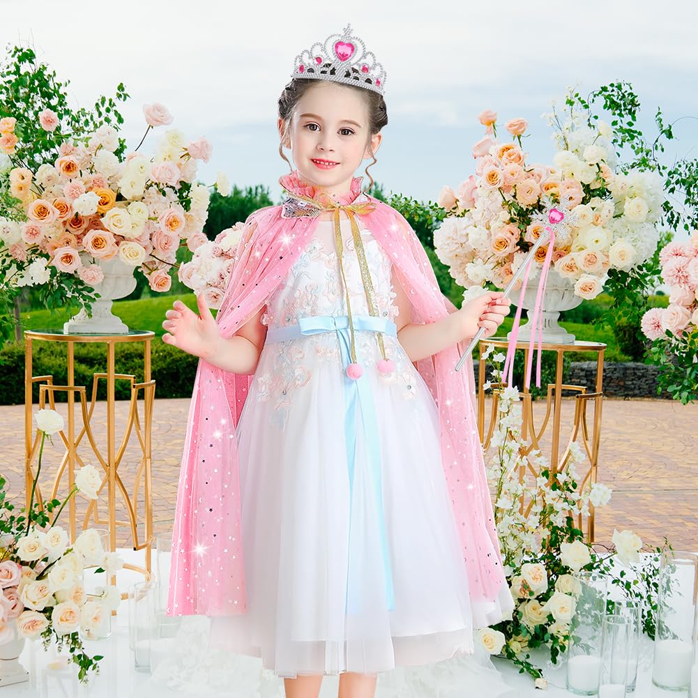 Vicloon princess cape set necklace completes a dazzling royal ensemble for dress-up
