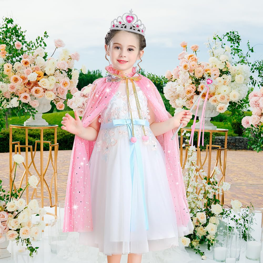 Vicloon princess cape set necklace completes a dazzling royal ensemble for dress-up