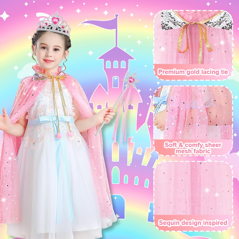 Vicloon princess cape set wand complements imaginative role play moments