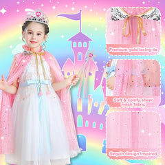 Vicloon princess cape set wand complements imaginative role play moments