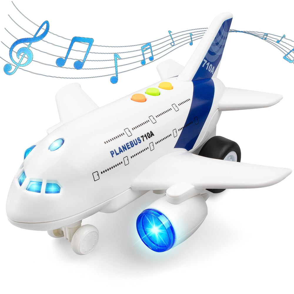 Victob Airplane Toy front view with flashing lights for imaginative play.