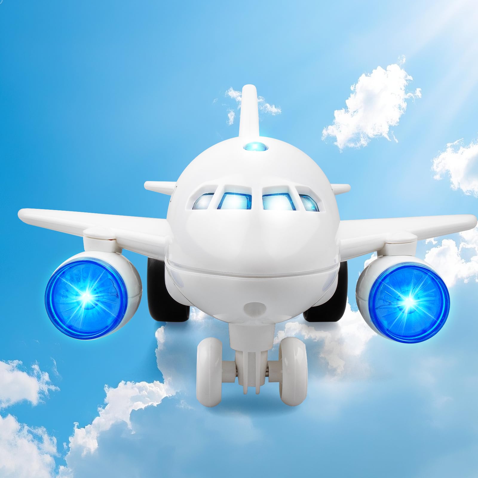 Victob Airplane Toy side view showing durable wheels for active play.