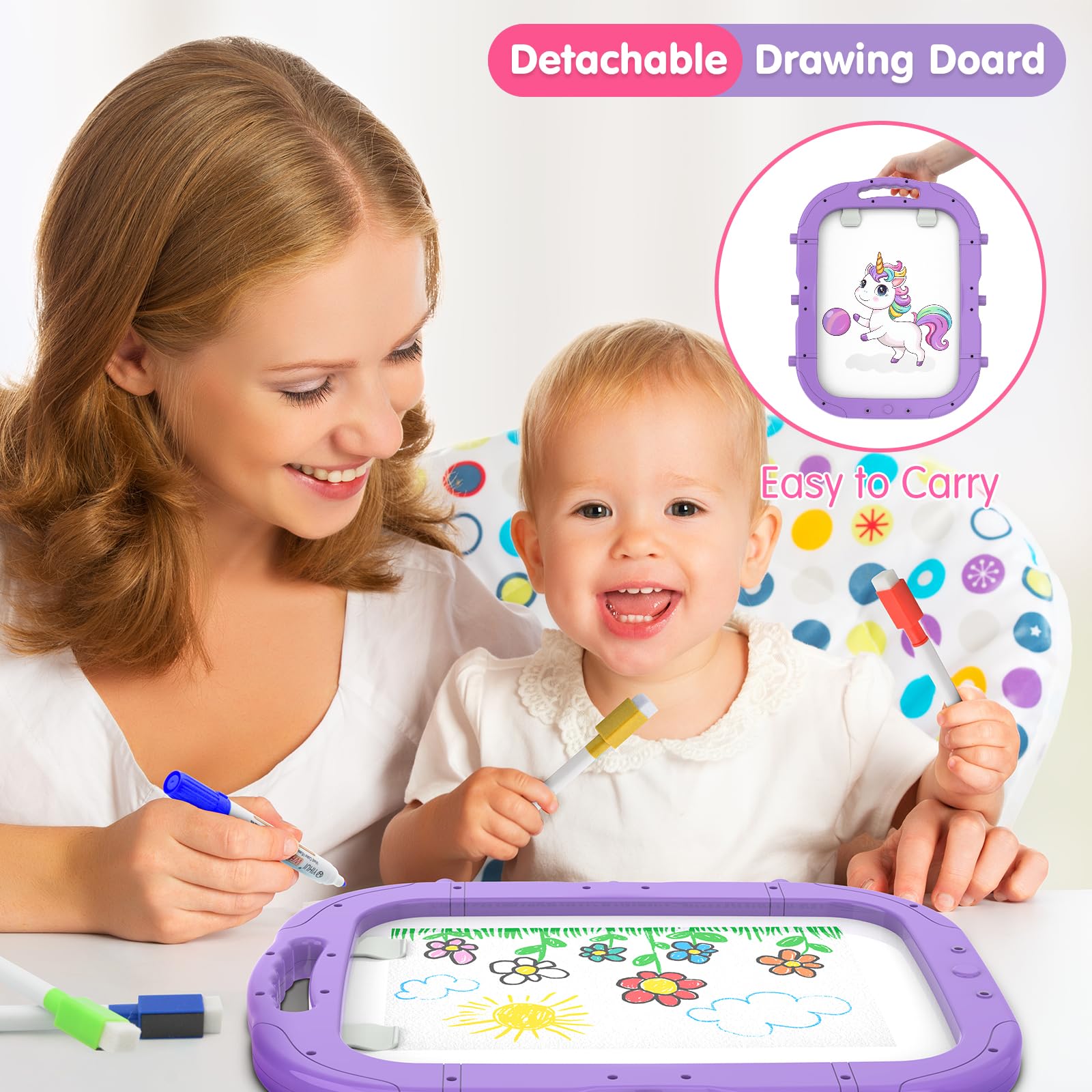 Victostar easel adjustable-height legs adapt from toddler to early elementary.