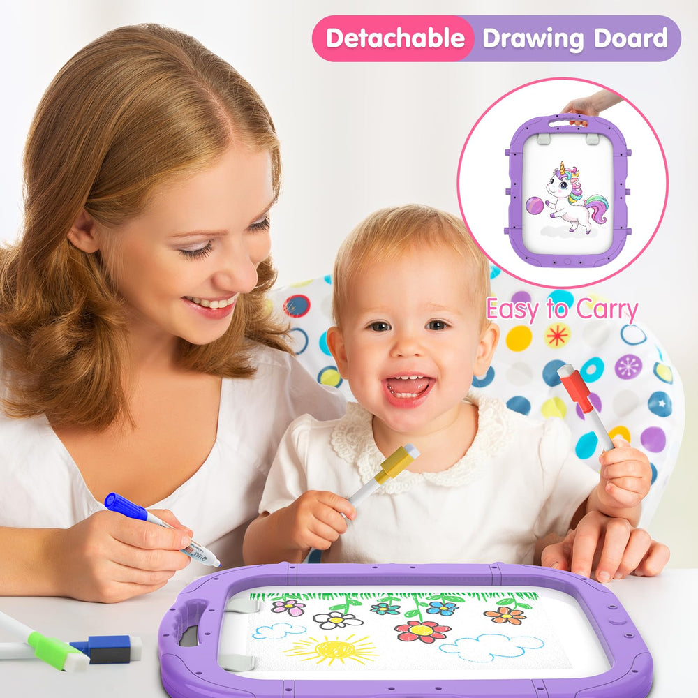 Victostar easel adjustable-height legs adapt from toddler to early elementary.