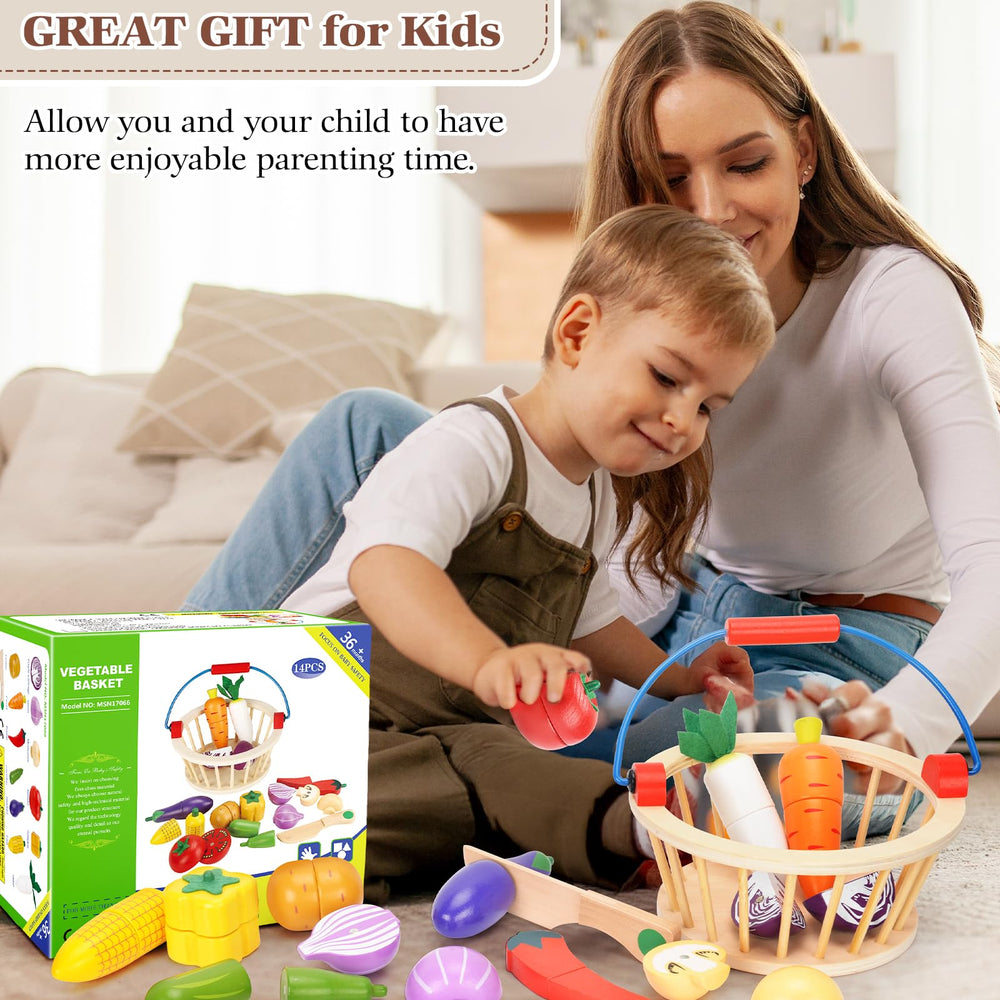 Victostar set includes twelve veggie models for diverse pretend meals.