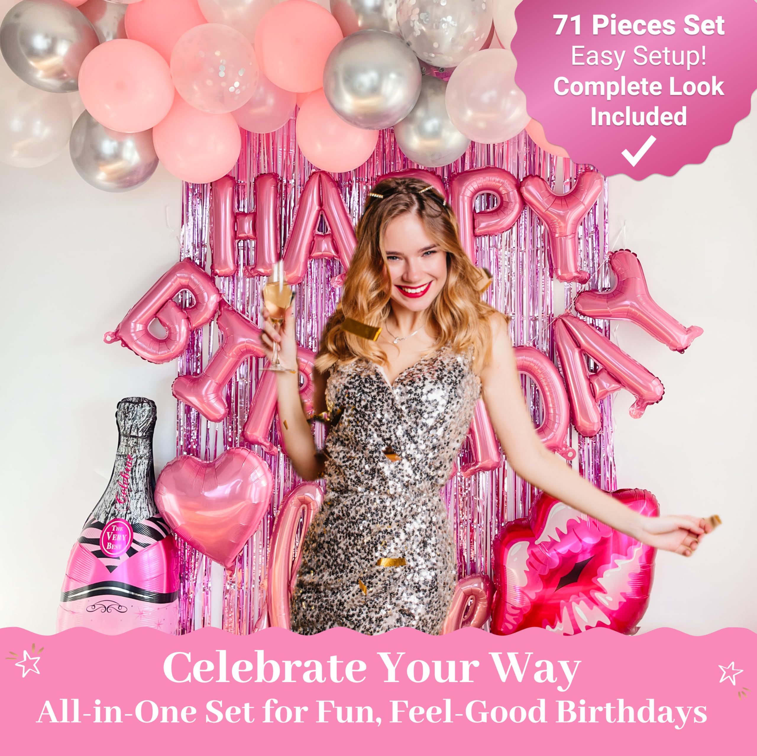 Vidal Crafts pink crown balloon accents celebrate the guest of honor.