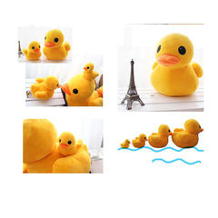 VIDOSCLA yellow duck plush toy close-up fabric shows soft, durable plush