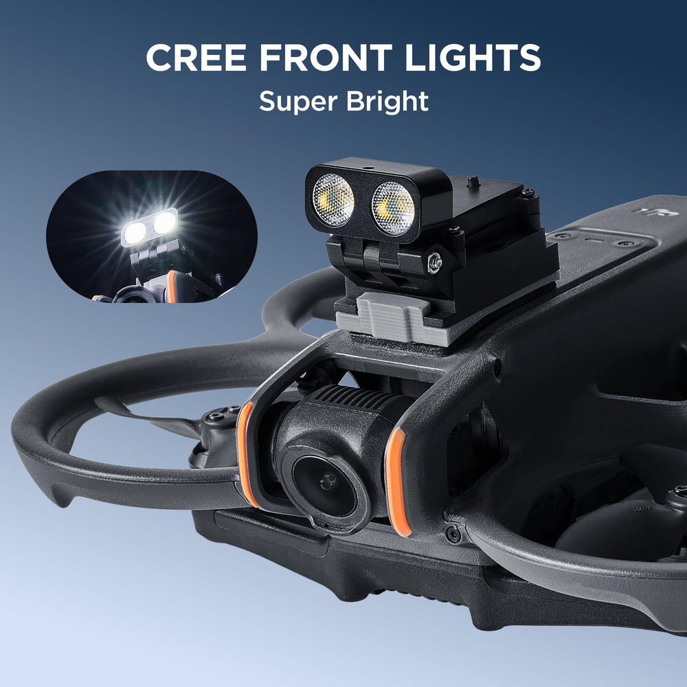 VIFLY kit downward lights support sensor perception in dark environments for stability.