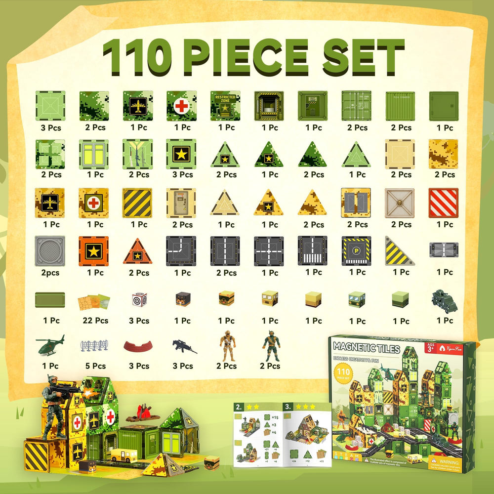 VigorFun army military base-building scene with tiles boosts creative planning and problem solving.