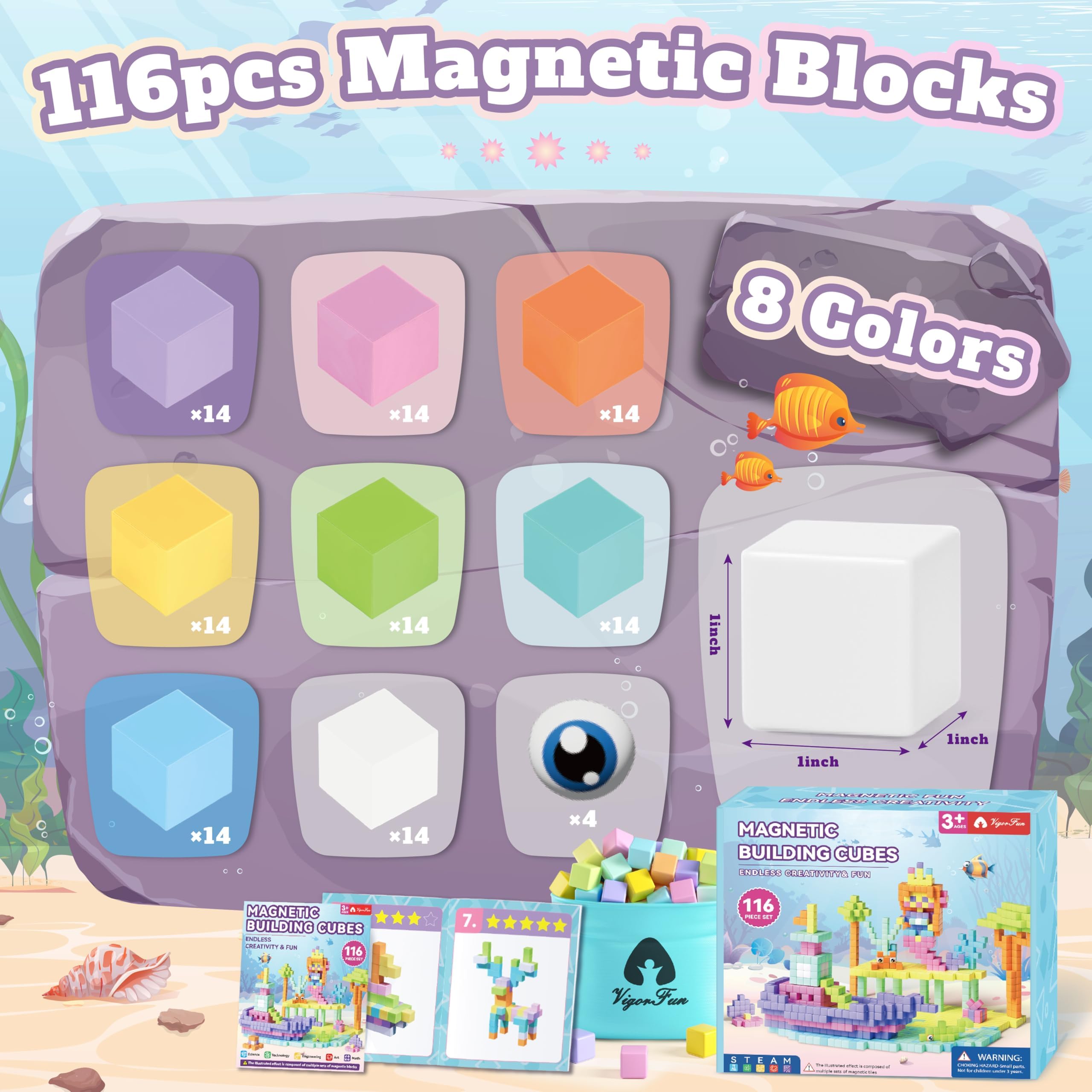 VigorFun macaron color blocks showcase a vibrant palette to learn colors and shapes