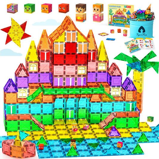 VigorFun magnetic tiles 120-piece set enables imaginative building and STEM exploration.