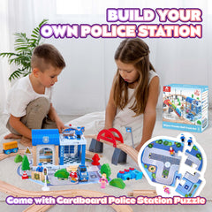 VigorFun wooden train vehicles and blocks invite hands-on building adventures.