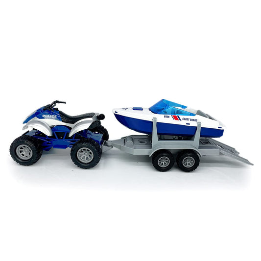 VIIGER ATV toy with detachable trailer in blue enhances versatile 2-in-1 adventures.