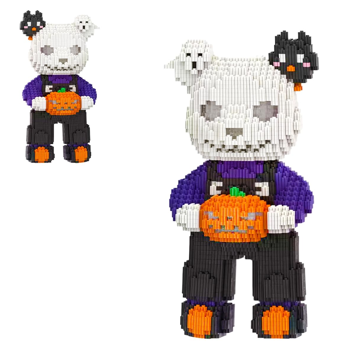 VIIOVOIIV Before Christmas Teddy Pumpkin Bear holding a pumpkin, ideal holiday centerpiece.