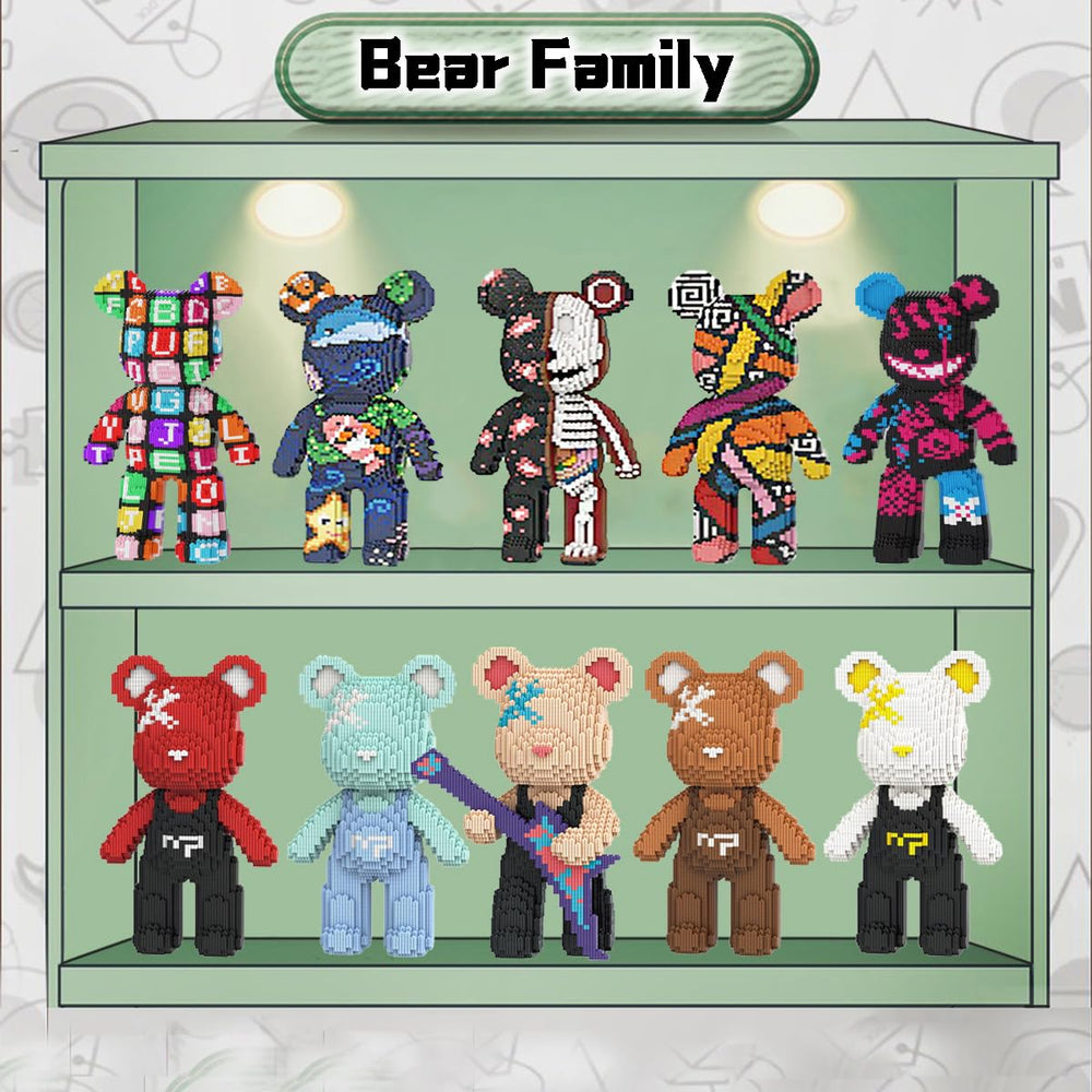 Finished display-ready bear adds a playful focal point to rooms.