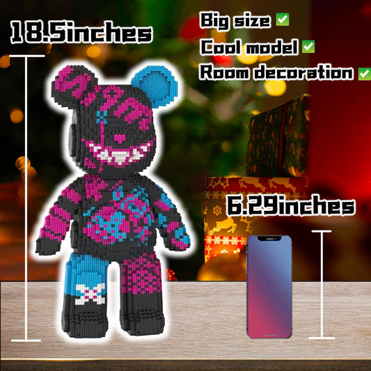 VIIOVOIIV Teddy Bear side view highlighting graffiti accents for modern shelves.