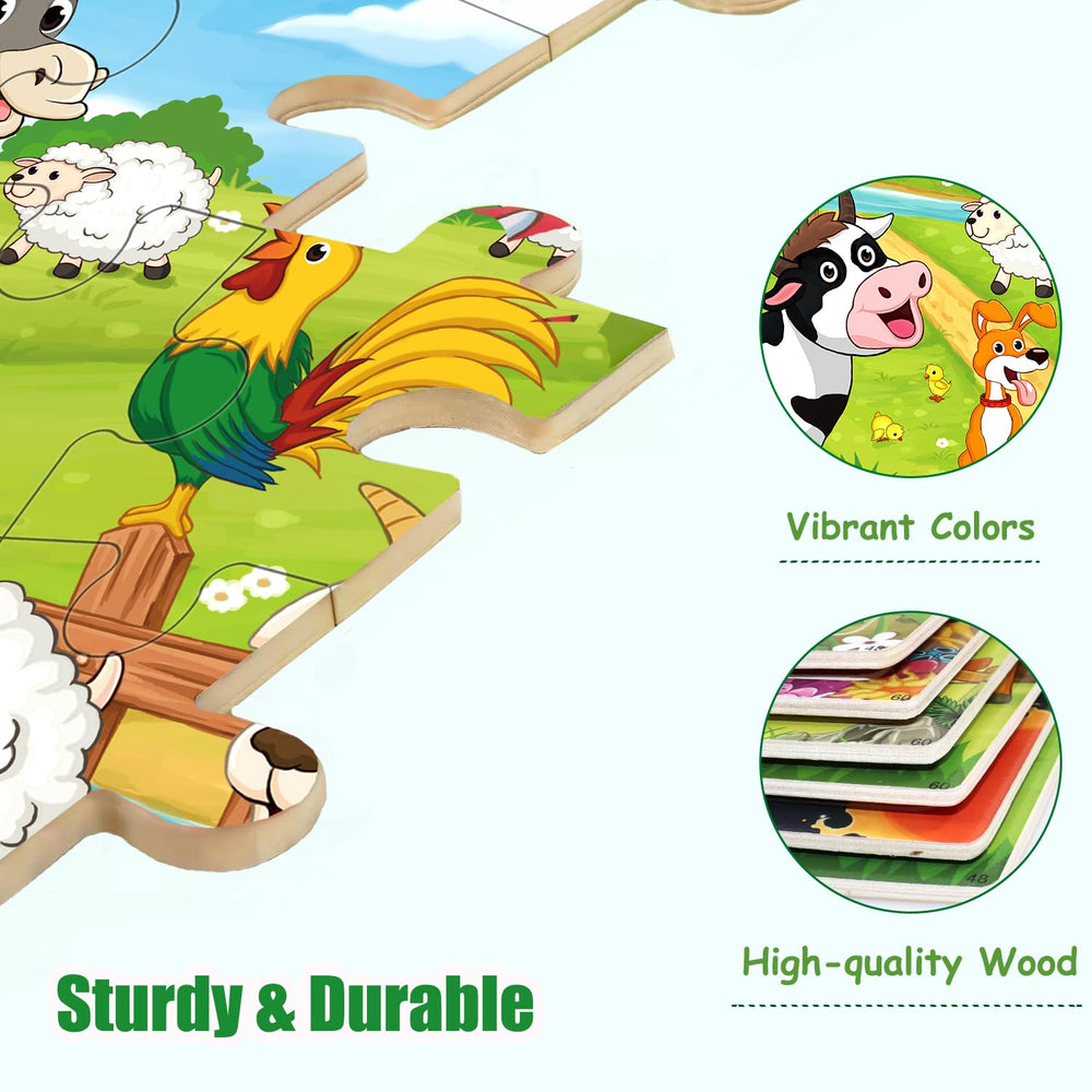 VIJYYZT wooden insect puzzle engages kids with colorful creatures.
