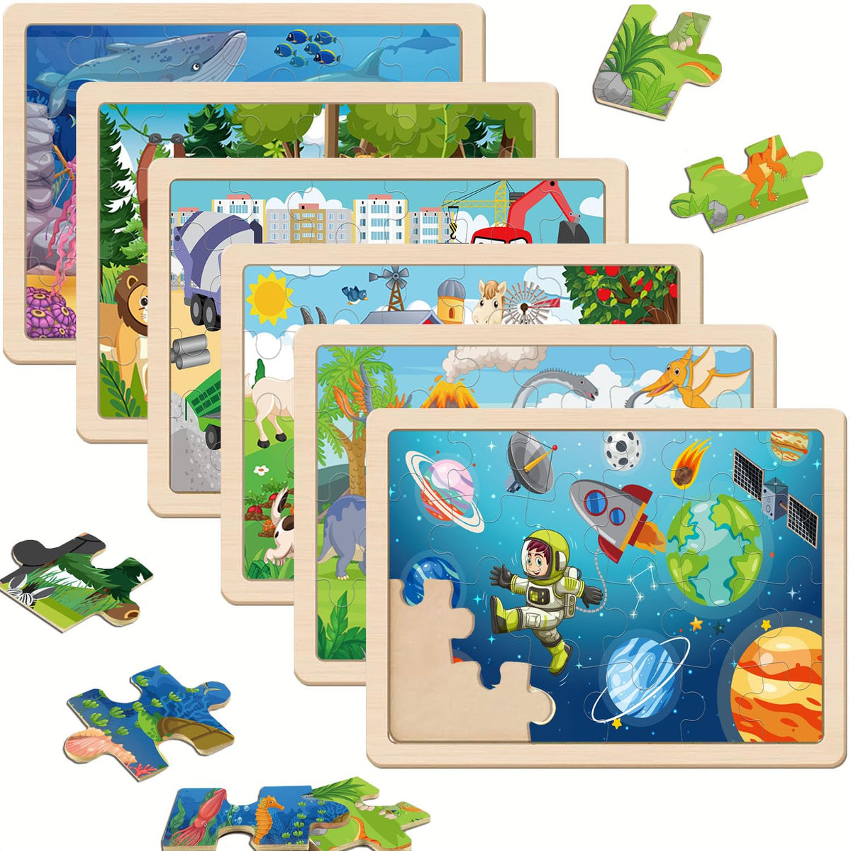 VIJYYZT wooden puzzle sea theme boosts concentration and imaginative play.