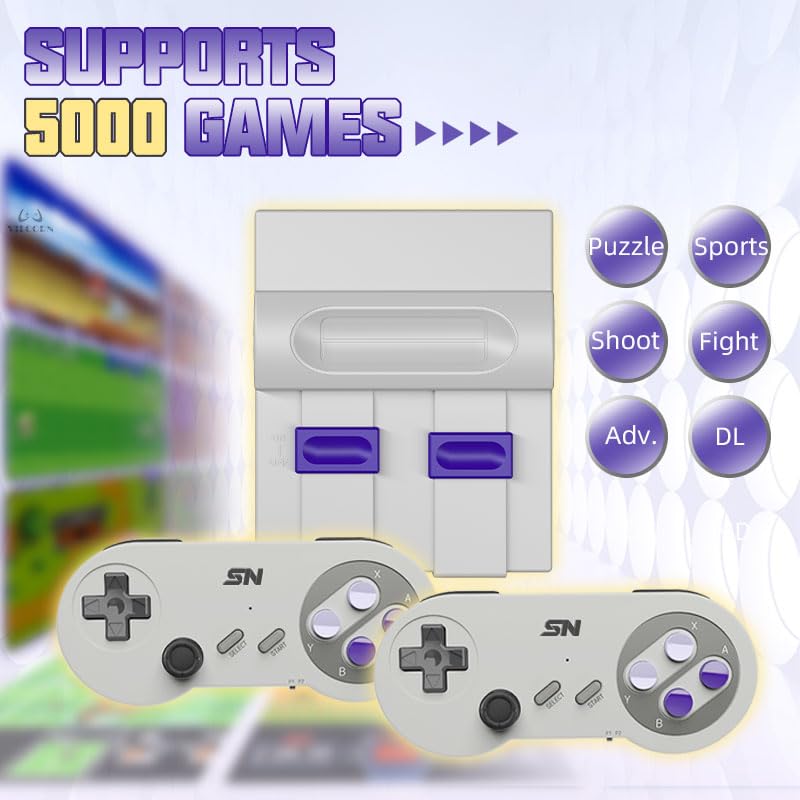VILCORN video game console with two wireless controllers ready for multiplayer.