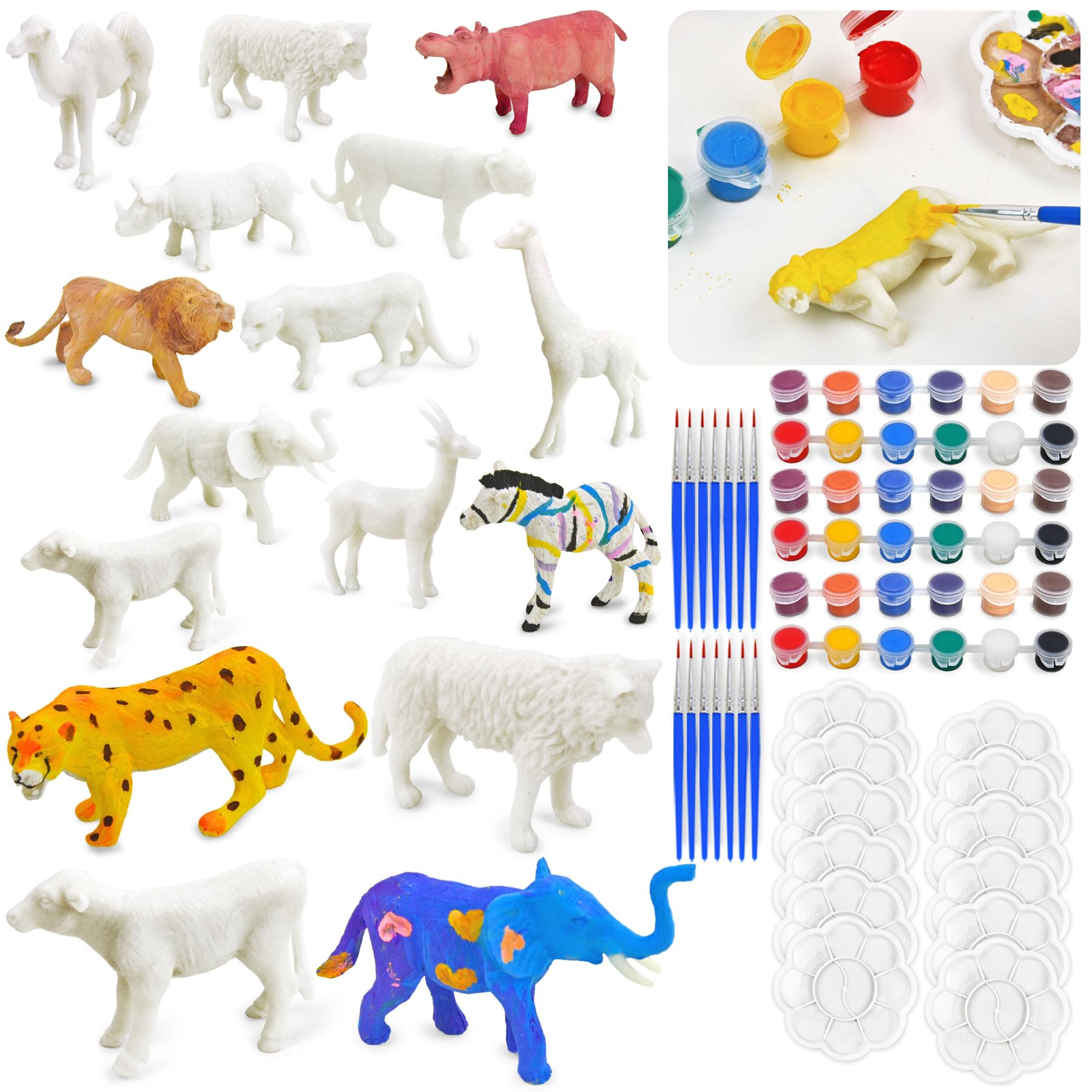 Vileafy safari painting kit contents ready for kids’ creativity