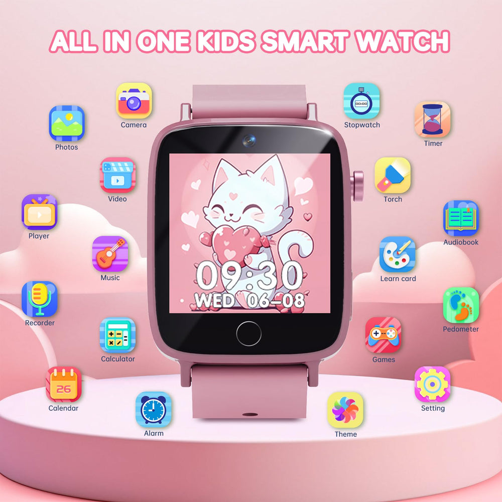 Vilicert Kids Games Watch pink side view, durable everyday wear.