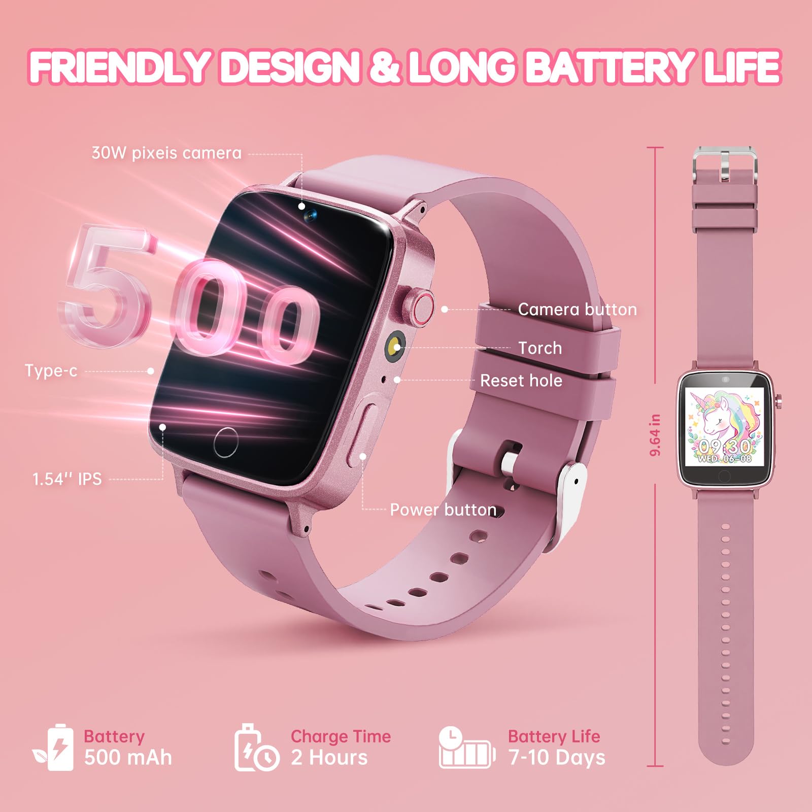 Vilicert Kids Games Watch USB transfer helps add music and media easily.