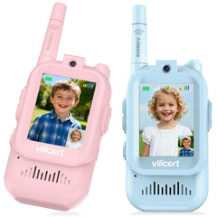 Vilicert video walkie talkies 2-pack for backyard play
