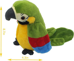 Battery-powered parrot toy with simple on switch for quick play.