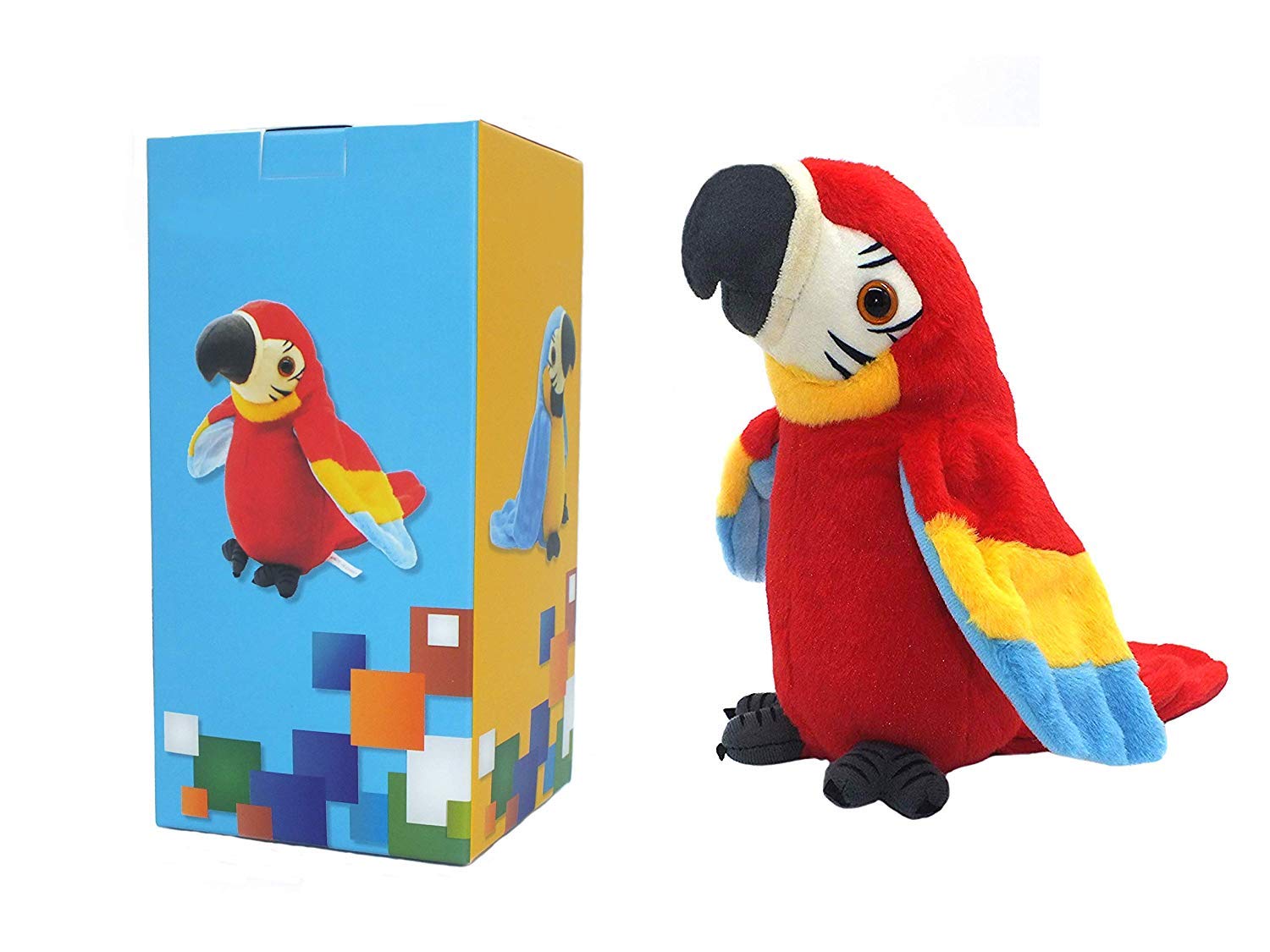 Vincilee Talking Parrot red battery compartment open for easy setup.