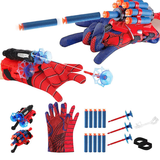 Vinciph red-style spider web launcher gloves enable quick-draw imaginative play