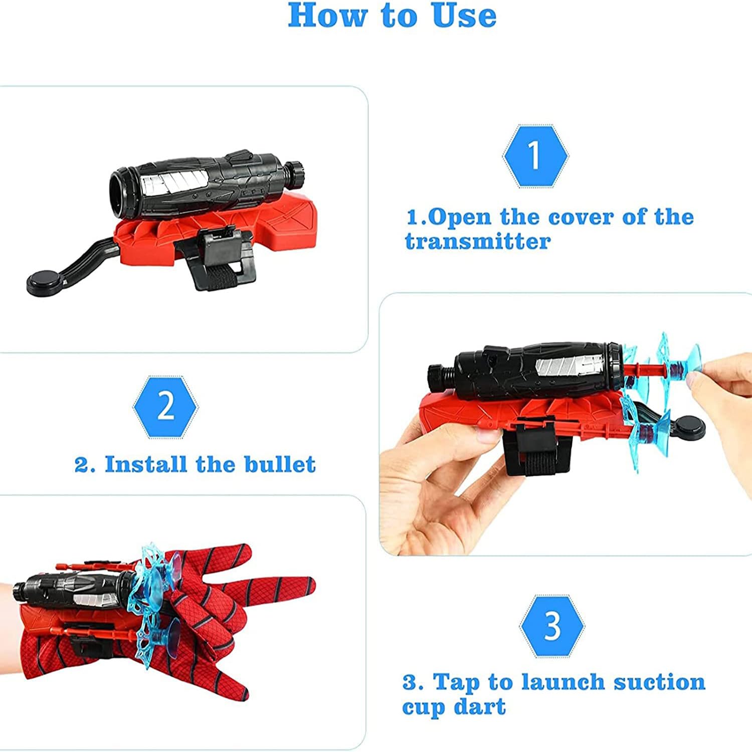 Vinciph Spider Web Shooter ABS construction highlights safe, durable play
