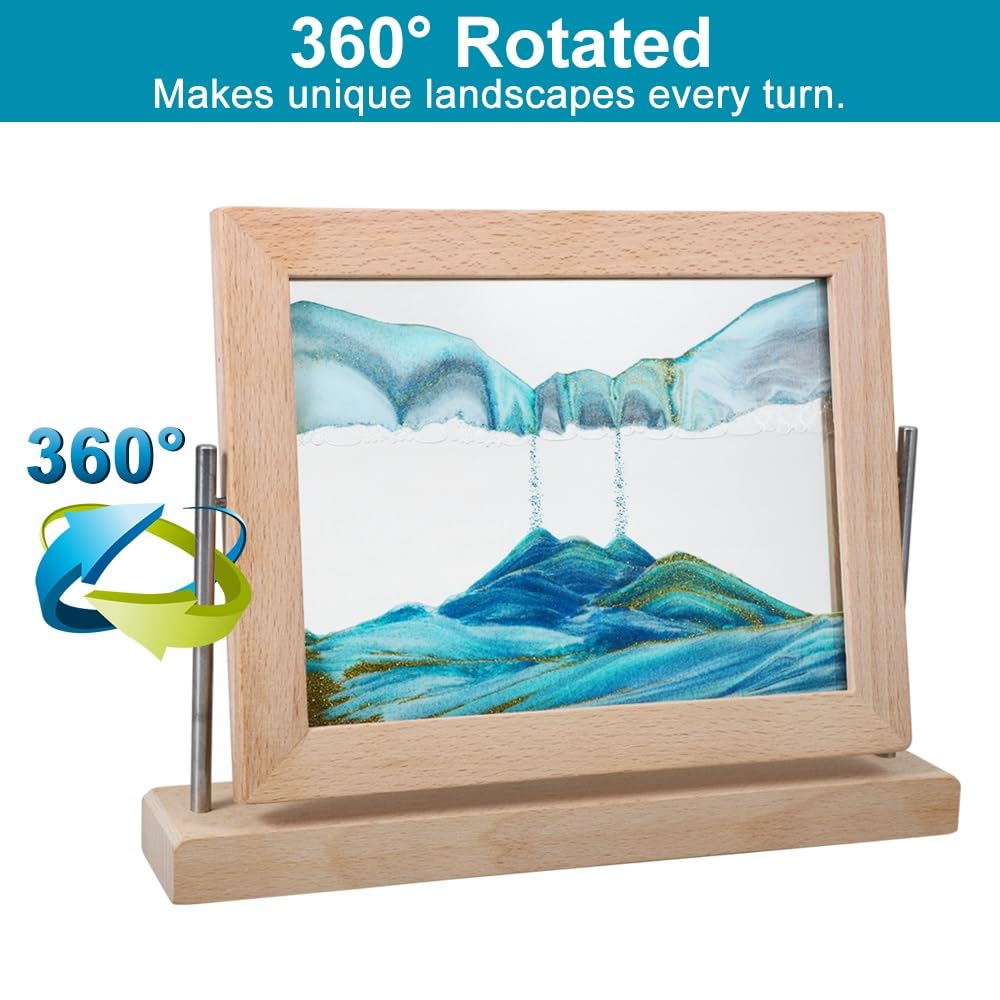 Vindar Dynamic Sand Art Picture wood frame display, elegant centerpiece vibes.