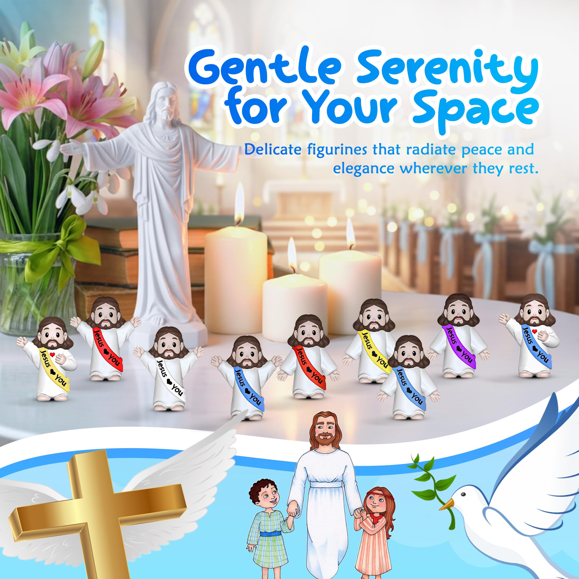 VINETEN baby Jesus mini-figurine bright colors ideal for decor.