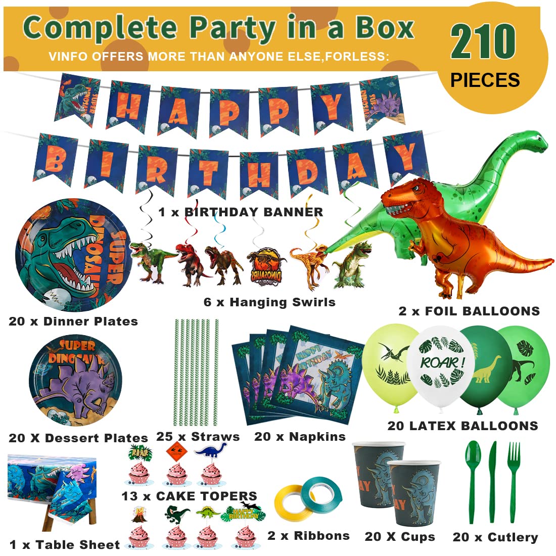 Vinfo dinosaur cups provide colorful drink service for little guests.