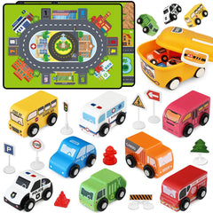Vinkp 22-piece toddler car toys set for imaginative play and learning