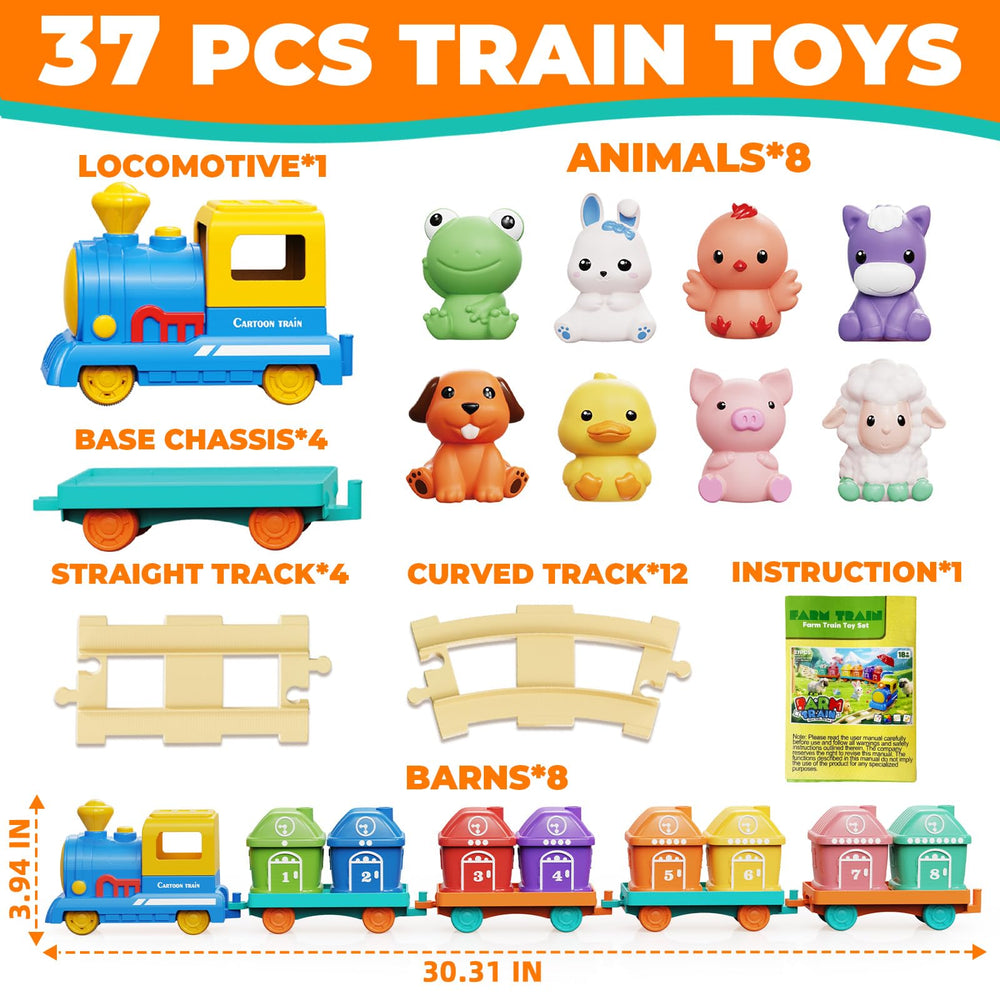 Vinkp farm play puppets and tracks support fine motor skills.