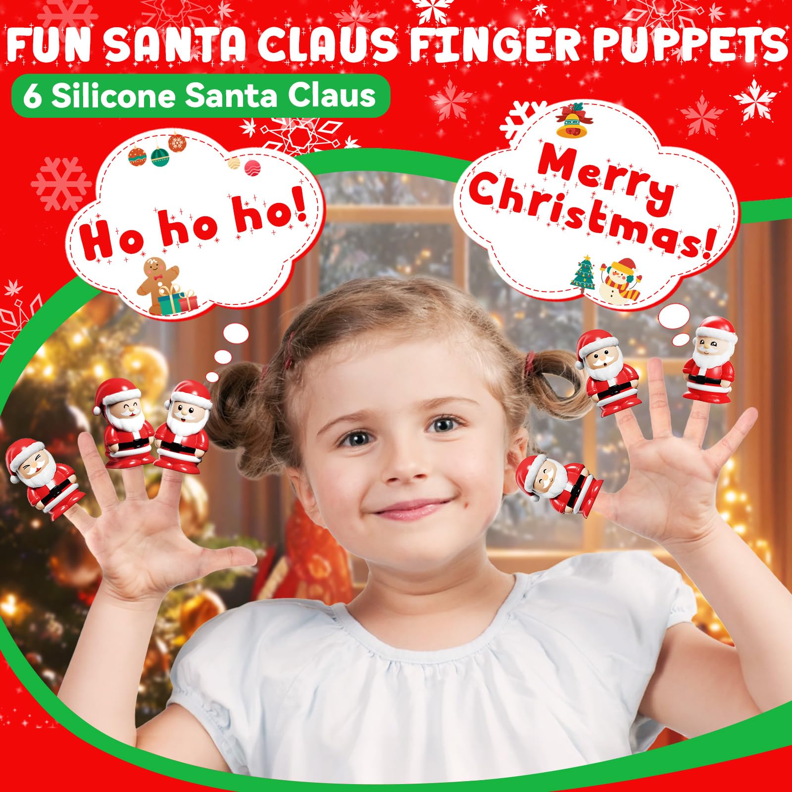 Vinkp silicone Santa puppets invite tactile storytelling and fine motor work
