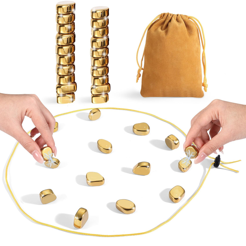 Vinncalri magnetic chess game – 20 stones ready for family strategy fun.