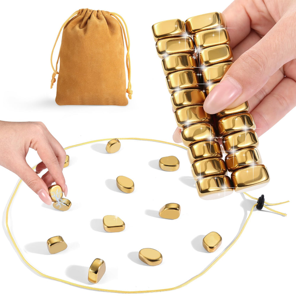 Vinncalri upgraded magnetic chess set with stones and rope for family fun