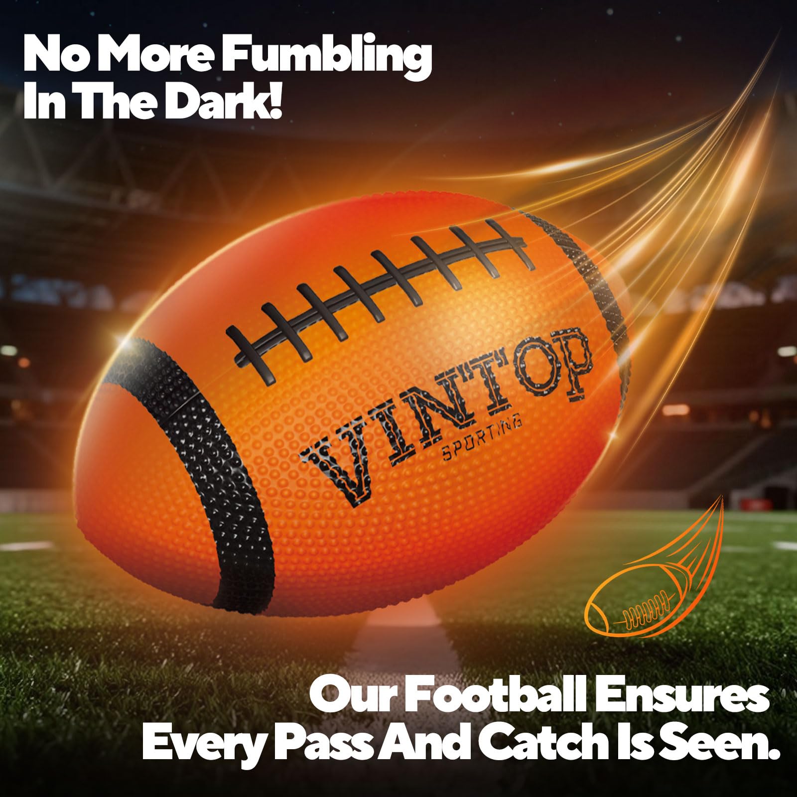 VINTOP Light Up Football durable construction withstands kicks and throws.