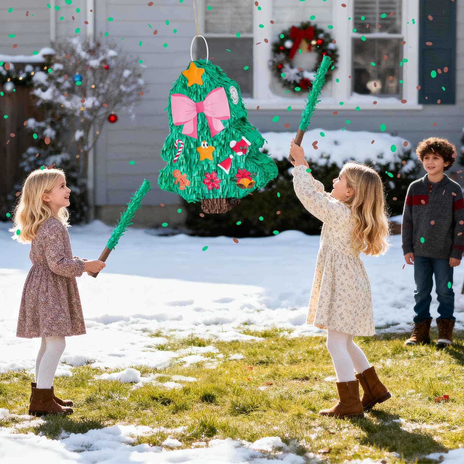 VinTS Christmas Tree Pinata doubles as a festive decoration.