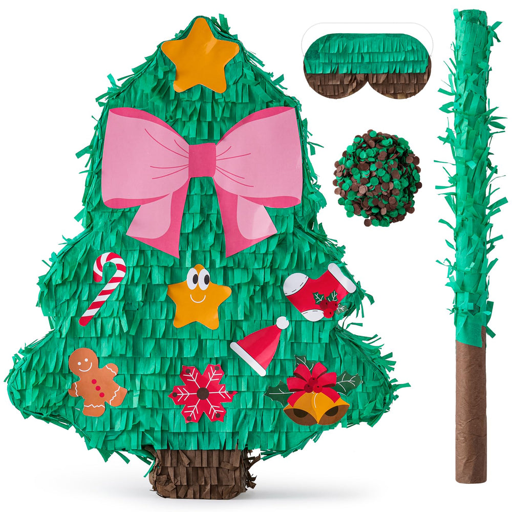 VinTS Christmas Tree Pinata ready to hang for festive decor and party fun.
