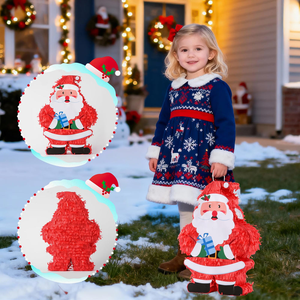 VinTS Santa Piñata blindfold and bat included for interactive play.
