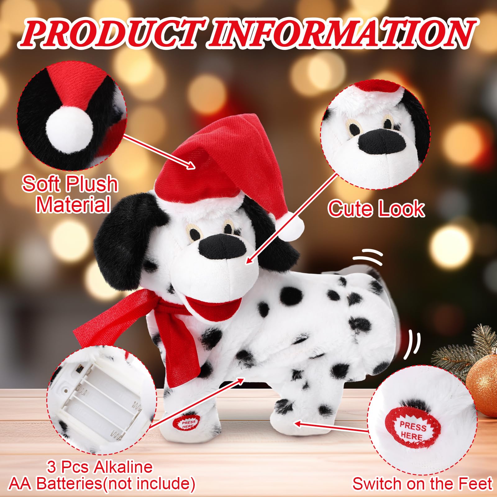 VioraWhite plush dog repeats what you say for playful moments.