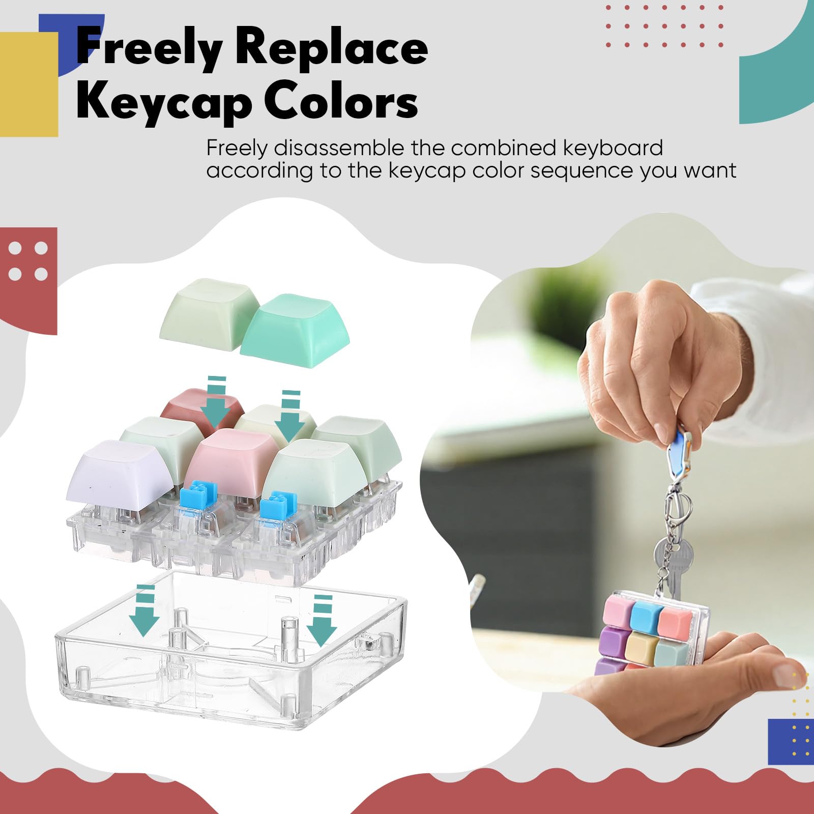 Handheld portable keychain ready for on-the-go focus and distraction-free moments.