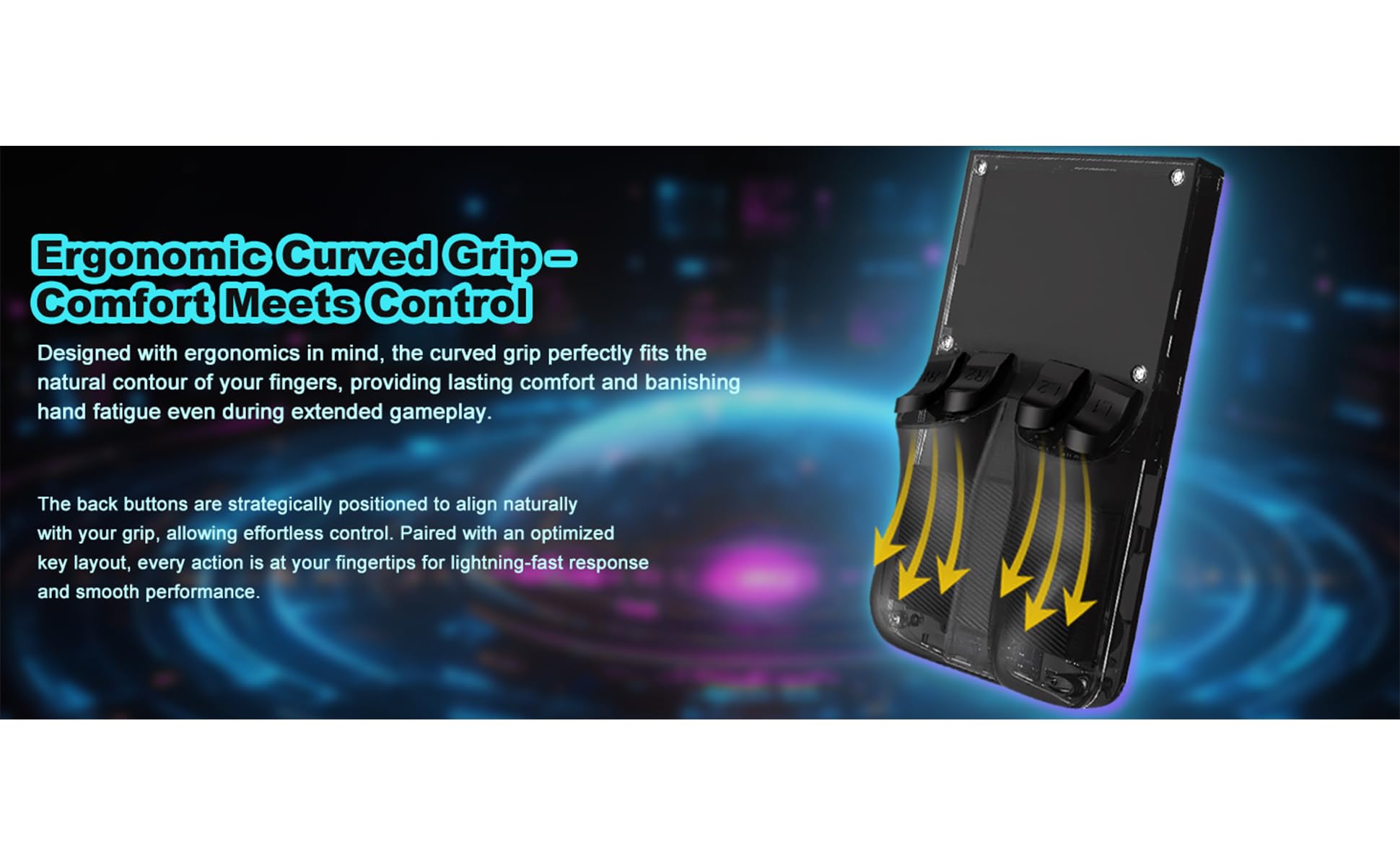 VIOXIA R36s Max with 64GB storage keeps games handy.
